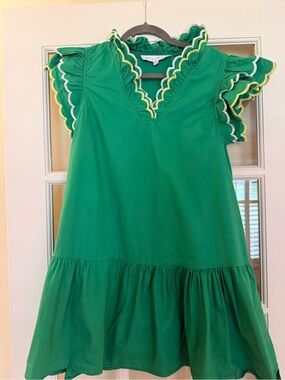 Girls' Emerald Scalloped Ruffle Dress by Milly Minis
